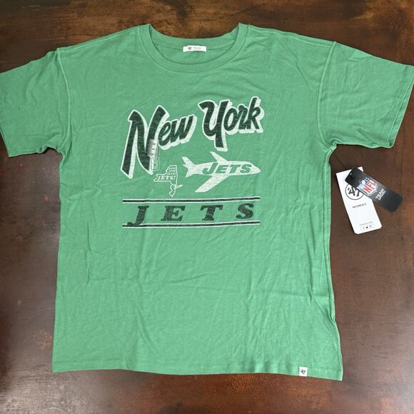 New York Jets NFL historic Oversize Relaxed fit Medium Graphic T-shirt 47 Brand - Picture 1 of 8